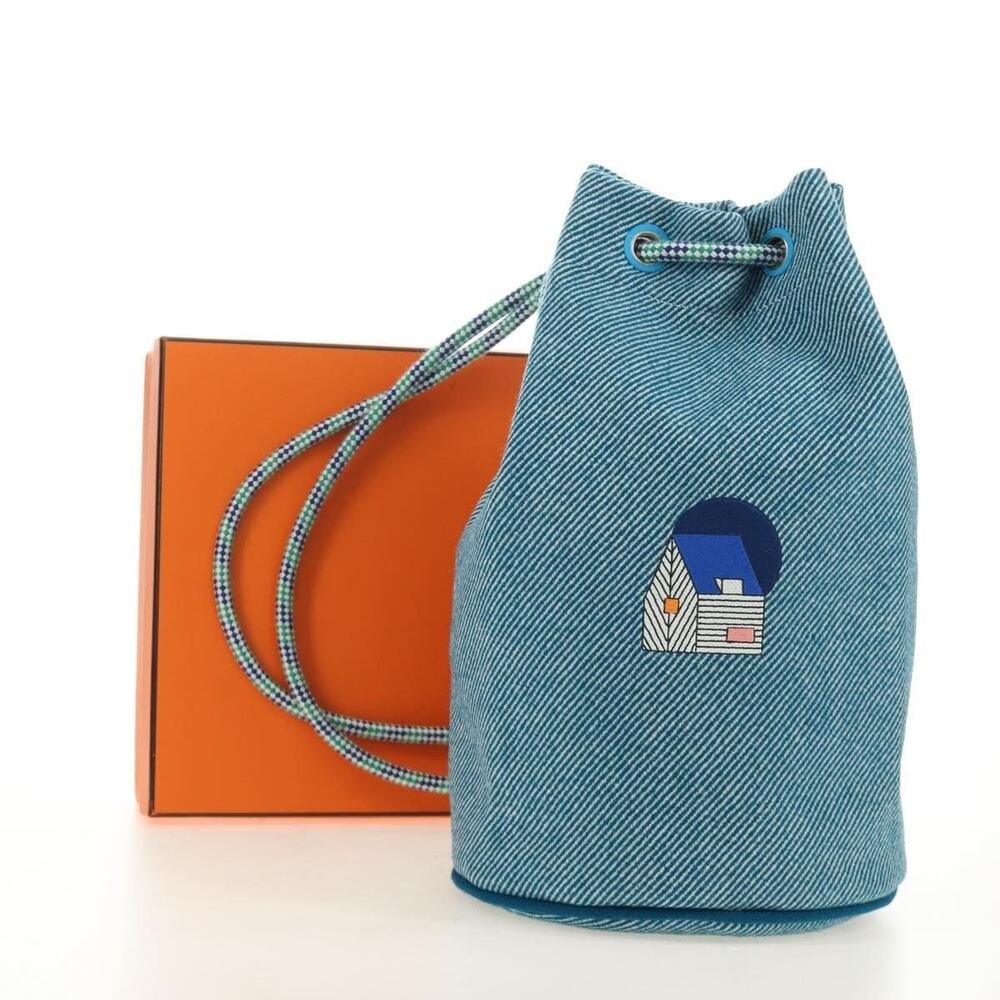 Hermes Wool Epope Shoulder Bag Blue